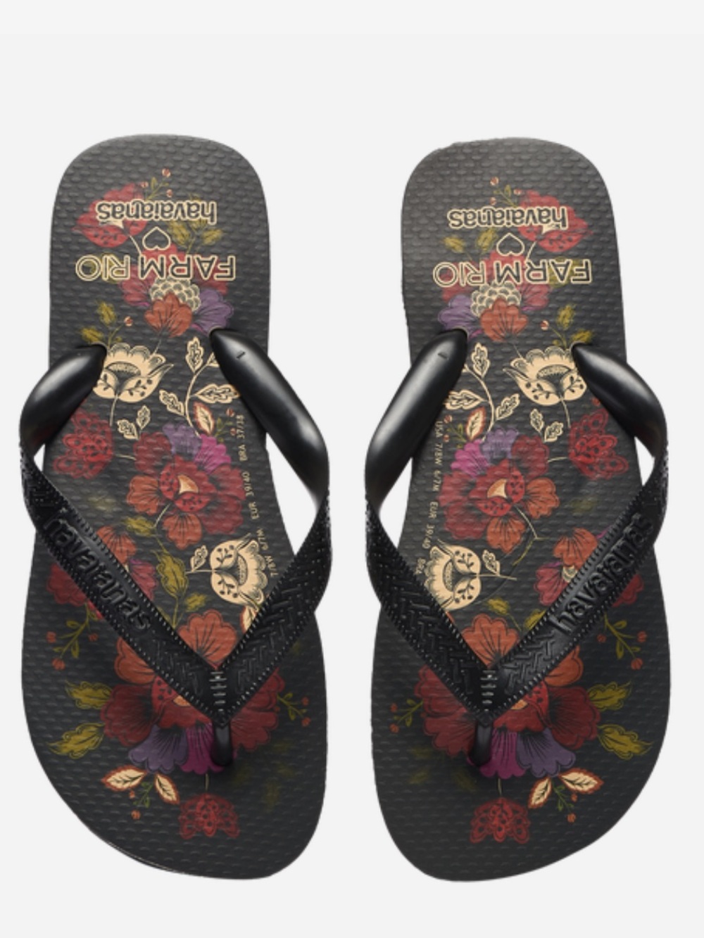 💐 HAVAIANAS x FARM RIO FLIP FLOP BLACK 💐